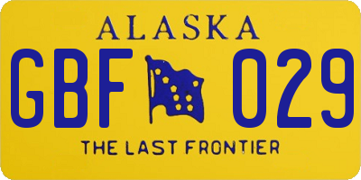 AK license plate GBF029