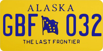 AK license plate GBF032