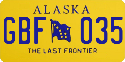 AK license plate GBF035