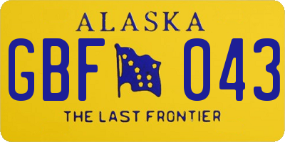 AK license plate GBF043