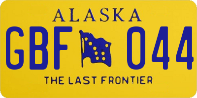 AK license plate GBF044