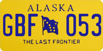 AK license plate GBF053
