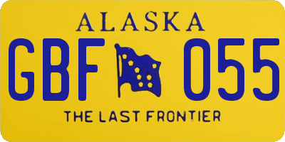 AK license plate GBF055