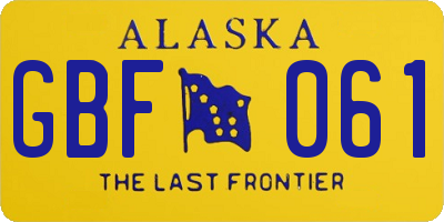 AK license plate GBF061