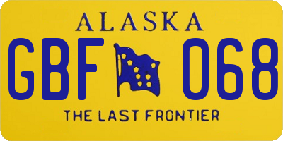 AK license plate GBF068
