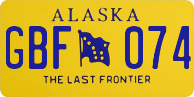 AK license plate GBF074