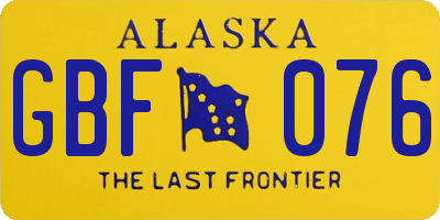 AK license plate GBF076