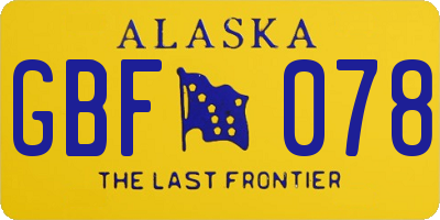 AK license plate GBF078