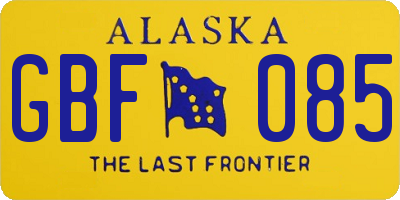 AK license plate GBF085