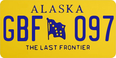 AK license plate GBF097