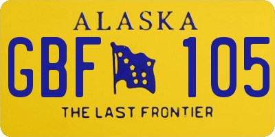 AK license plate GBF105