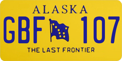 AK license plate GBF107