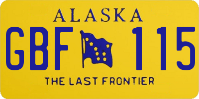 AK license plate GBF115