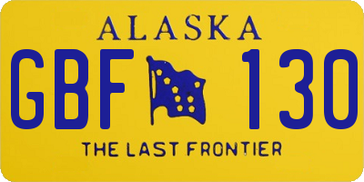 AK license plate GBF130