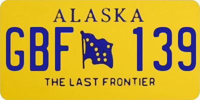 AK license plate GBF139