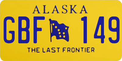 AK license plate GBF149