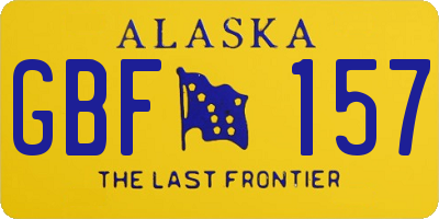 AK license plate GBF157