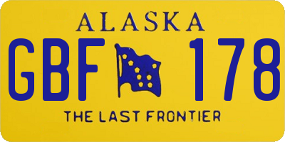 AK license plate GBF178