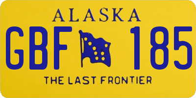 AK license plate GBF185