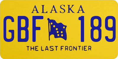 AK license plate GBF189