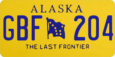 AK license plate GBF204