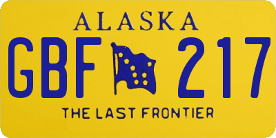 AK license plate GBF217
