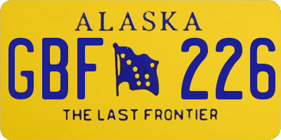 AK license plate GBF226