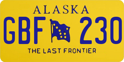 AK license plate GBF230