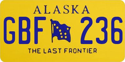 AK license plate GBF236
