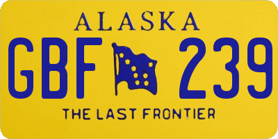AK license plate GBF239