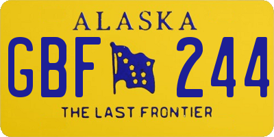 AK license plate GBF244