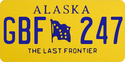 AK license plate GBF247