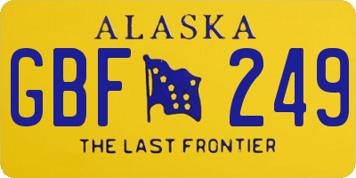 AK license plate GBF249