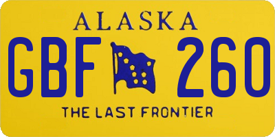 AK license plate GBF260