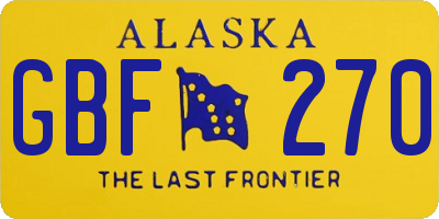 AK license plate GBF270
