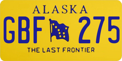 AK license plate GBF275