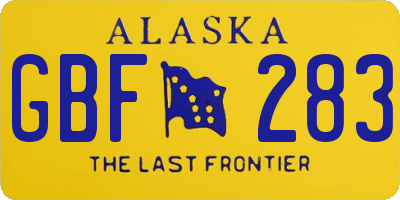 AK license plate GBF283