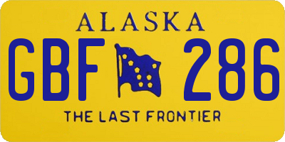 AK license plate GBF286