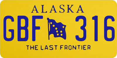 AK license plate GBF316