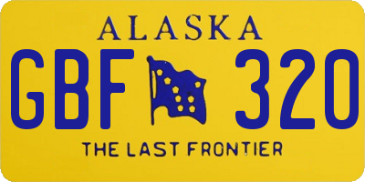 AK license plate GBF320