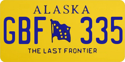 AK license plate GBF335