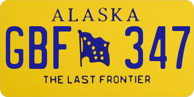 AK license plate GBF347