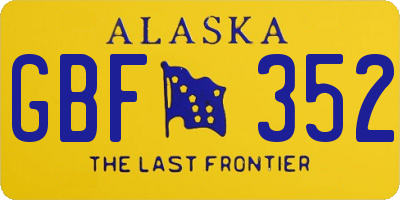 AK license plate GBF352