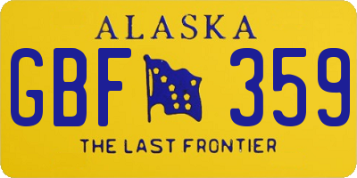 AK license plate GBF359