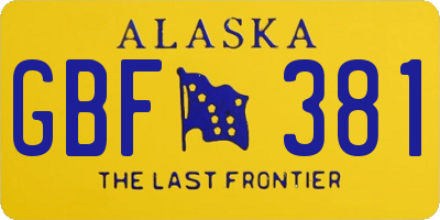 AK license plate GBF381