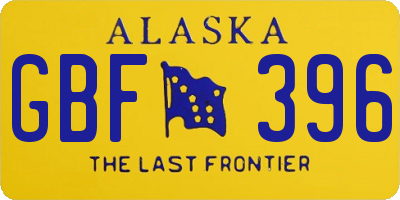 AK license plate GBF396