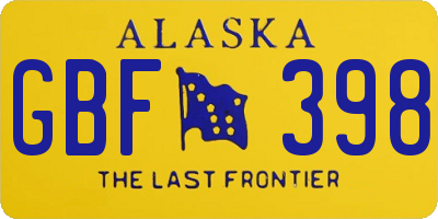 AK license plate GBF398