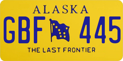 AK license plate GBF445