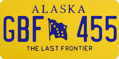 AK license plate GBF455