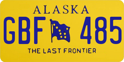 AK license plate GBF485